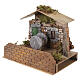 Millstone in motion with plaster house for 8 cm Nativity Scene, 16x21.5x15 cm s2