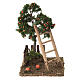 Miniature orange tree with ladder and fence 15x10x10 cm for 6 cm nativity s1