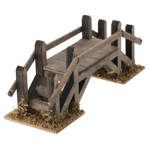 Pont en bois avec rambarde 5x15x5 cm pour crèche 6 cm 2