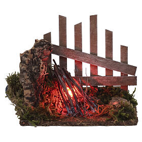 Fuoco con staccionata 10x10x10 cm per presepi da 12 cm