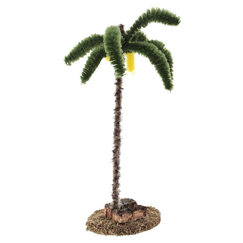 Palmeira individual em tecido com base de madeira para presépio 8 cm 23x8,5x6 cm 3