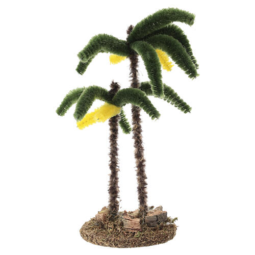Podwójna palma na podstawie do szopki, 20×9×6 cm 2
