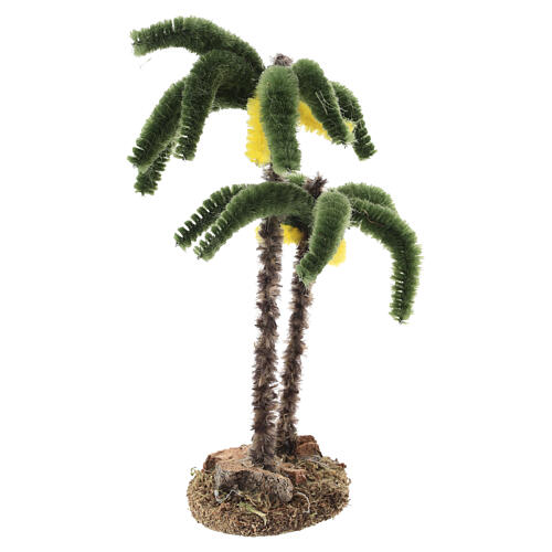 Palmeira dupla com base para presépio 8 cm 20x10x5 cm 3