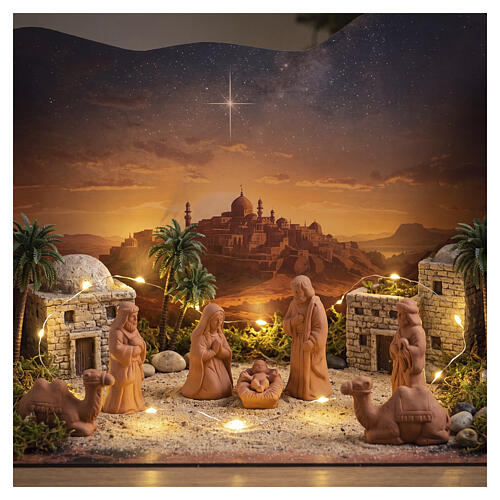 Three-dimensional nativity backdrop, Arabic landscape 40x60x40 cm 3