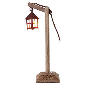 Lampione con piedistallo a basso voltaggio per presepe 8-10 cm 15x5x5 cm