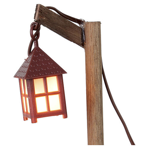 Lampião com pedestal a baixa tensão para presépio 8-10 cm 15x5x5 cm 2