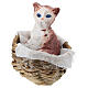 Gattino nella cesta per presepe 8 cm 5x4 cm s1