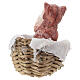 Gattino nella cesta per presepe 8 cm 5x4 cm s4