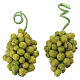 Coppia di grappoli di uva bianca per presepe 8 cm 2x1 cm s1