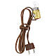 Portalampada E10 con spina e lampadina bianca 3,5 V per presepe s1