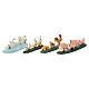 Set 4 groupes d'animaux en résine pour crèche 8 cm 5x15x5 cm s6