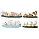 Conjunto 4 grupos de animais em resina 5x15x5 cm para presépio 8 cm s1