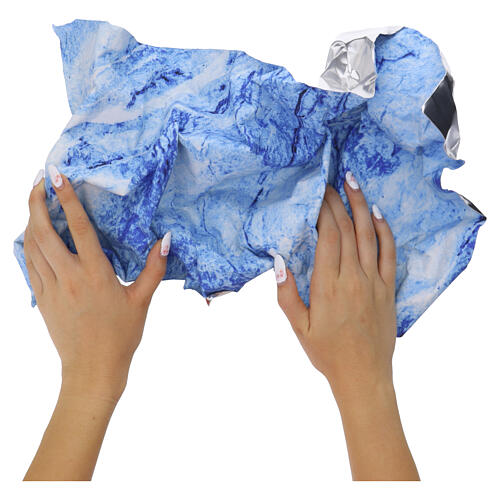 Carta plasmabile effetto ghiaccio blu per presepe 120x60 cm 2