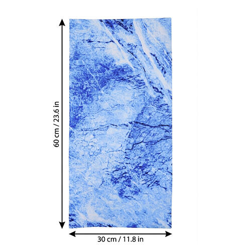Carta plasmabile effetto ghiaccio blu per presepe 60x30 cm 3