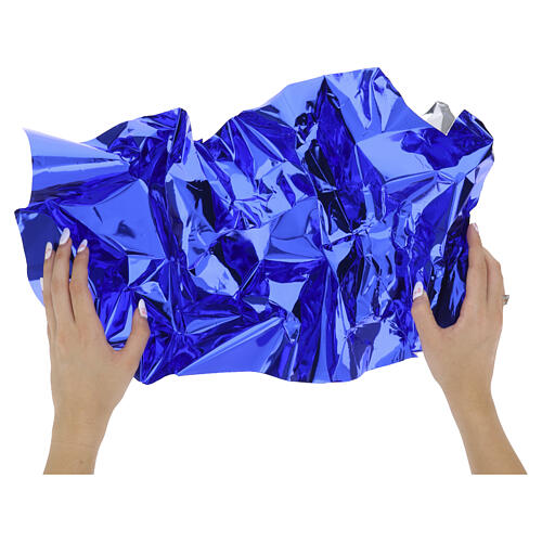 Carta plasmabile blu specchio per presepe 120x60 cm 2