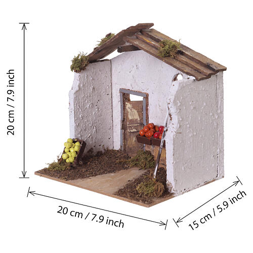 Fruit shop with stall, 18x20x14 cm, Nativity Scene setting for 8 cm characters 2