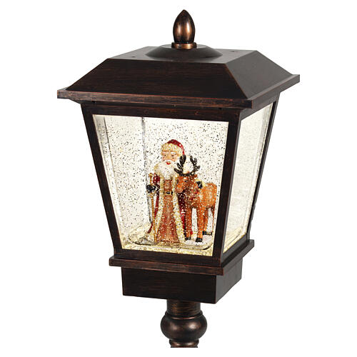 Lámpara luminosa Papá Noel y reno luz cálida efecto purpurina 65x25x25 cm interior 4