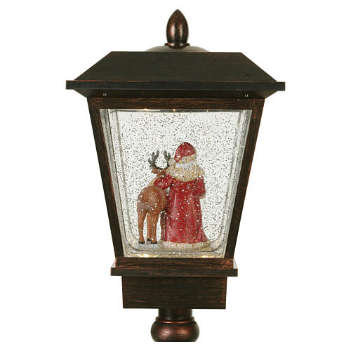 Lámpara luminosa Papá Noel y reno luz cálida efecto purpurina 65x25x25 cm interior 7