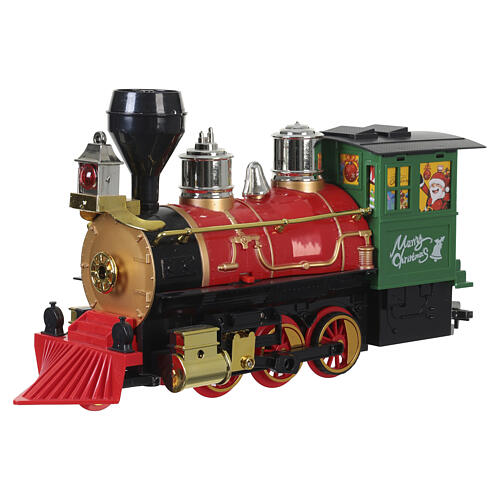 Tren navideño con locomotora y vagones decorados diámetro 195 cm 5
