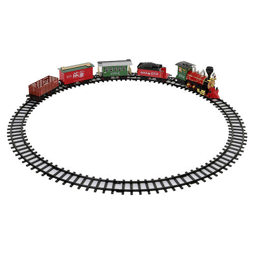 Tren navideño con locomotora y vagones decorados diámetro 195 cm 7