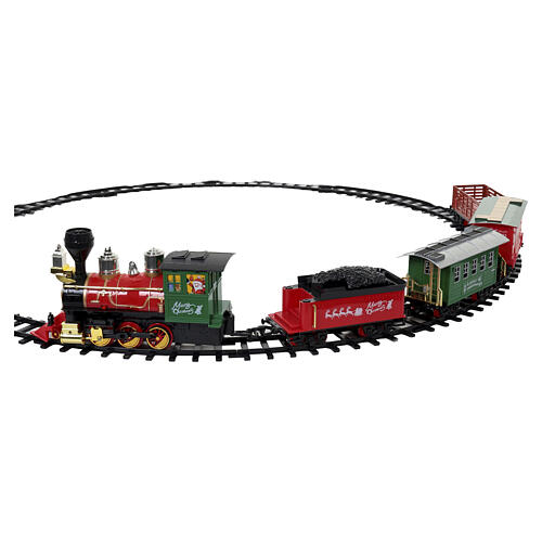 Christmas train with locomotive and decorated wagons, diameter 195 cm 9