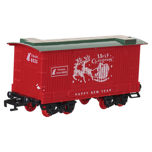 Christmas train with locomotive and decorated wagons, diameter 195 cm 11