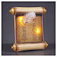 Gold illuminated Christmas book with flickering LED, Father Christmas' List, warm white, 10x10 in, indoor s4
