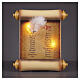 Libro natalizio luminoso oro LED tremolante lista Babbo Natale luce calda 25x25 cm s1