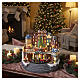 Pueblo navideño 40x40x30 cm ciudad con tren y árbol en movimiento LED multicolores y música s2