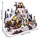 Illuminated Christmas village with mountain, train, skaters and children on sleds, 13.8x17.3x9.4 in s3