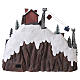 Pueblo navideño iluminado 35x45x25 cm movimiento esquiadores montaña tren s5