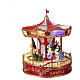 Pueblo de Navidad carrusel caballos con movimiento, música LED multicolores 30x25 cm s4