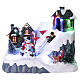Christmas village with children on slide, motion, lights and music, 8.3x7.9x4.7 in s1