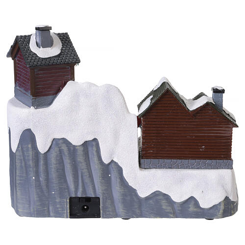 Villaggio natalizio 20x20x15 cm scivolo bambini movimento luci e musica 5
