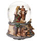 Glass Christmas snow globe with Nativity and music box, 5.9x4.7 in s4