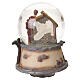 Glass Christmas snow globe with Nativity and music box, 5.9x4.7 in s6