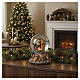 Sfera di Natale in vetro con neve presepe e carillon 15x10 cm s2