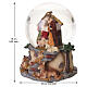 Sfera di Natale in vetro con neve presepe e carillon 15x10 cm s3