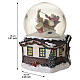 Glass snow ball with Father Christmas on his sleigh and music box, 6.1x4.3 in s3