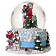Boule à neige en verre avec Père Noël, enfant et boîte à musique 20x20 cm s6