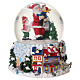 Globo de neve de vidro com Pai Natal, menino e caixa de música 20x20 cm s1
