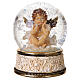 Boule à neige boîte à musique avec ange pensif 20x15 cm s4