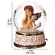 Carillon con sfera di vetro e angelo pensieroso 20x15 cm s3