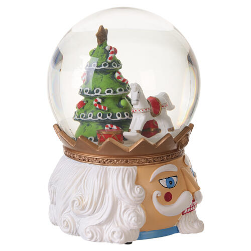 Music box with glass globe and nutcracker, 6.0x4.1 in 4