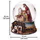 Boule de Noël en verre avec Nativité et boîte à musique 20x15 cm s3