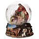 Sfera di Natale in vetro con presepe e carillon 20x15 cm s4