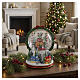 Christmas village with tree shop in musical snow globe, 7.7x5.9 in s2