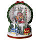 Christmas village with tree shop in musical snow globe, 7.7x5.9 in s5