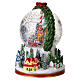 Villaggio natalizio con negozio di alberi in sfera musicale 20x15 cm s4