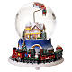 Pueblo navideño animado con Papá Noel en trineo y tren 15x15 cm s1